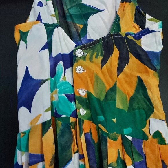 𝅺VINTAGE Floral Crossed Back Halter Dress - Picture 12 of 16